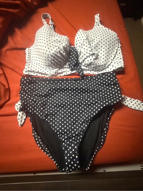 Swimsuits For All Other - Swimsuits For All White & Black Polka Dot High-Waist Bikini